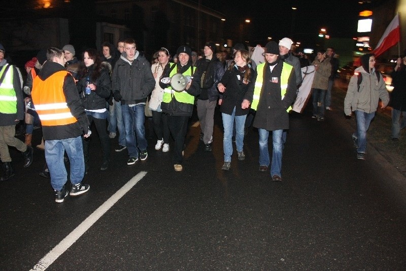 Protest przeciwko ACTA w Koszalinie.