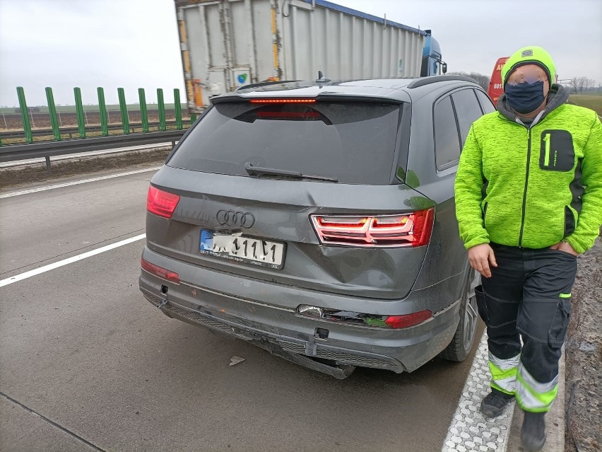 Wypadek na autostradzie A4 pod Wrocławiem 23.03.2021