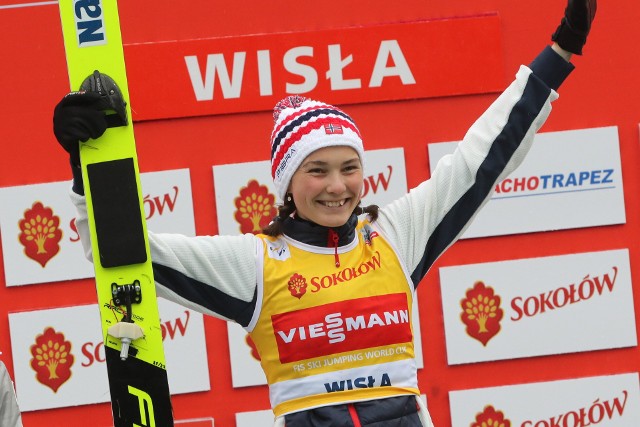 Silje Opseth, zwyciężczyni zawodów Pucharu Świata w skokach narciarskich w Wiśle.