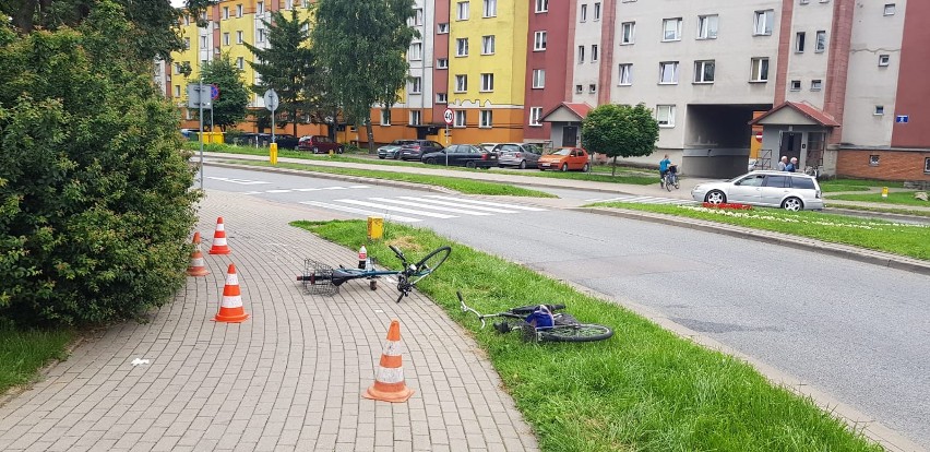 Ełk. Dwa wypadki z udziałem rowerzystów jednego dnia (zdjęcia)