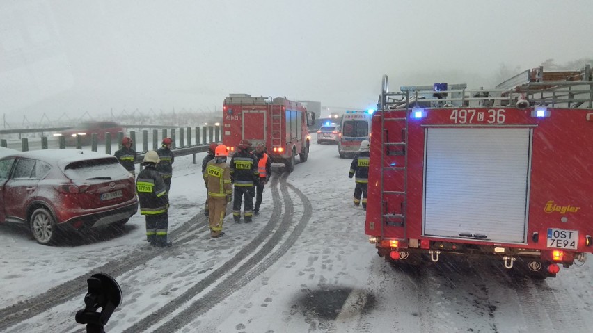 Wypadek na autostradzie A4.