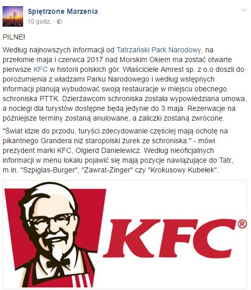 W schronisku nad Morskim Okiem powstanie KFC