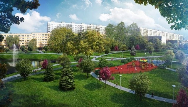 Tak wedle wizualizacji ma wyglądać nowy park na osiedlu Ustronie. 