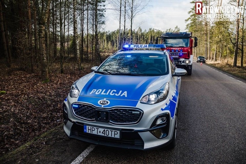 Wypadek Ełk - Regielnica. Pijany wjechał do rowu [zdjęcia]