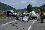 Łososina Dolna. Tragiczny wypadek, małżeństwo zginęło na drodze [ZDJĘCIA, WIDEO]