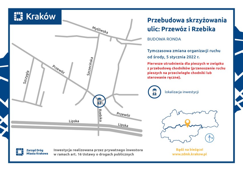 Kraków. 5 stycznia ruszy budowa nowego ronda w mieście
