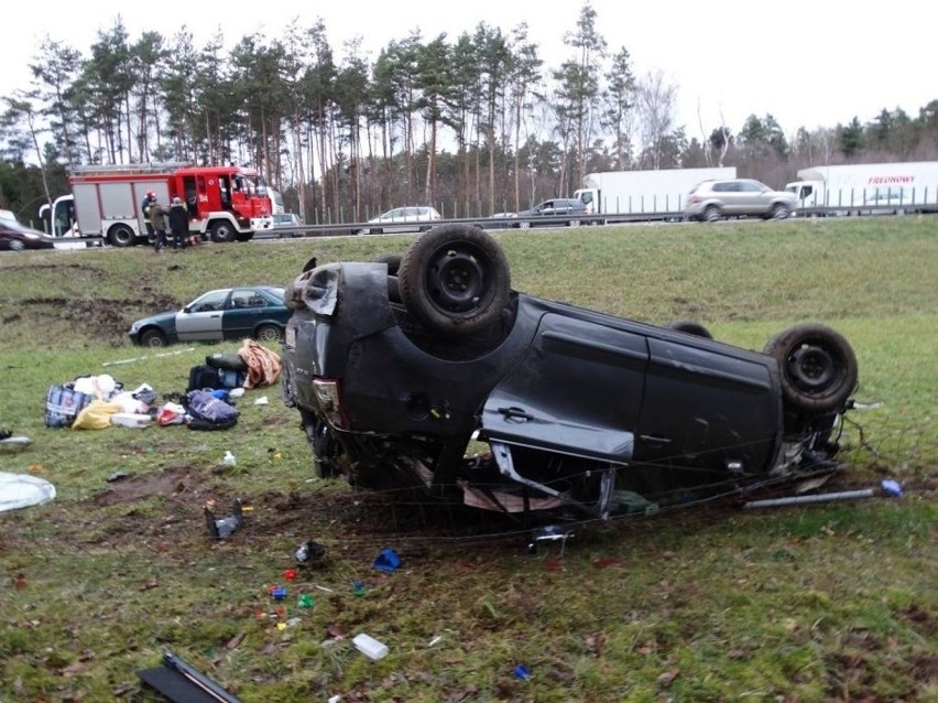 Wypadek na A2 koło Nowego Tomyśla