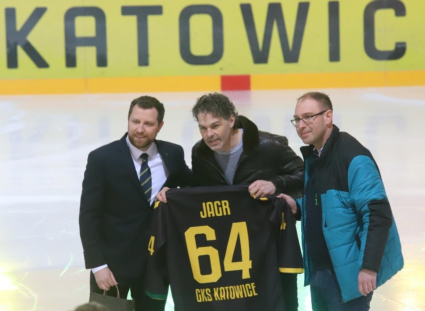 Jaromir Jagr razem z katowickimi kibicami w pierwszym meczu...