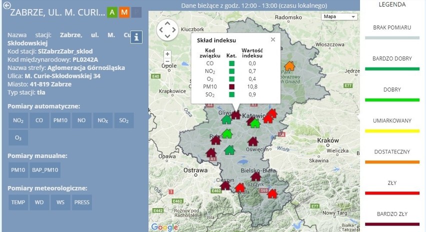 Jakość powietrza w woj. śląskim monitoruje wiele stacji...