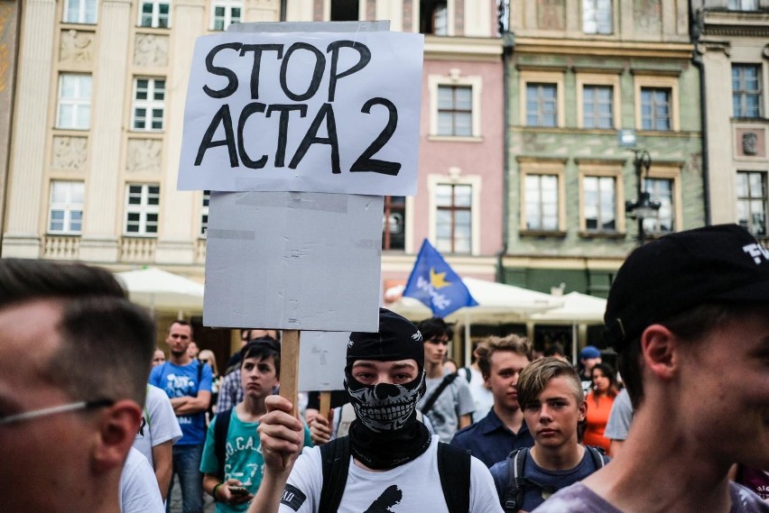 29.06.2018 poznan pm protest w sprawie acta 2.0 mlodziez...