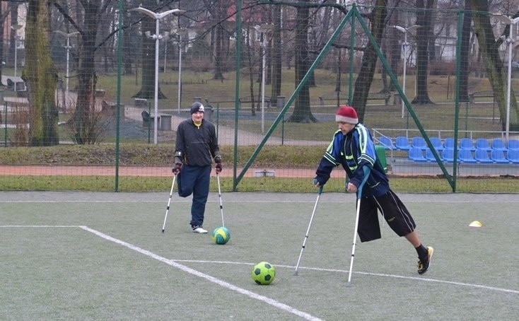 Drużyna amp futbolu w Bielsku-Białej.