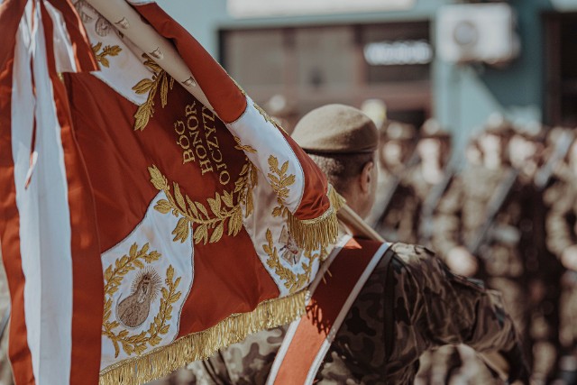 Zdjęcie wykonane podczas przysięgi wojskowej w Nowym Mieście nad Pilicą