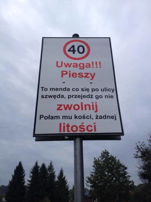 Ten nietypowy znak można znaleźć w Płoni