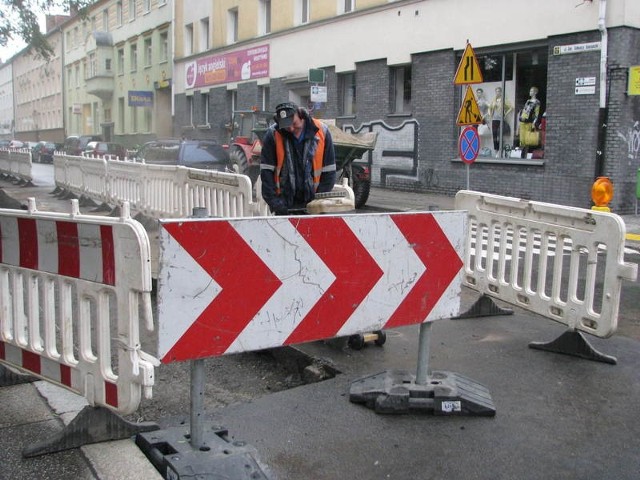 Wjazd na ten fragment ulicy Kościuszki jest na razie utrudniony.