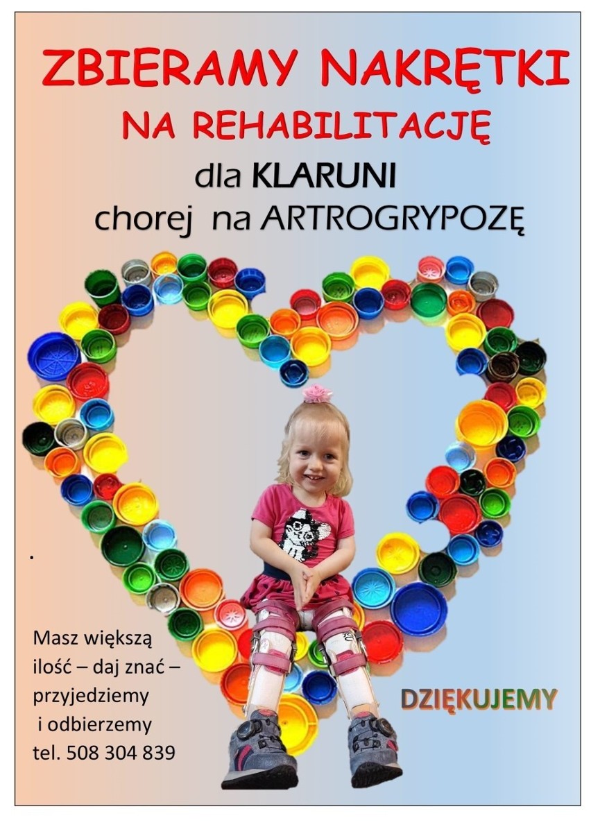 Mała Klara od urodzenia jest "uwięziona" w gipsie. Dziewczynka z Brynicy, w gminie Piekoszów walczy o sprawność. Ruszyła zbiórka nakrętek