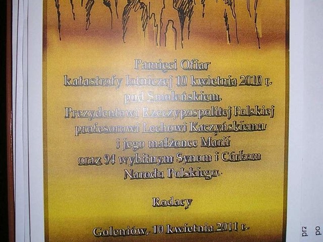 W powiecie także w Goleniowie będą obchody katastrofy, odsłonięta będzie także tablica poświęcona pamięci ofiar.