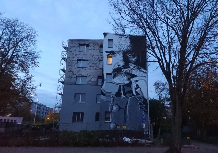 Mural z Piłsudskim w Ostrołęce już gotowy. Zobaczcie w całej okazałości dzieło ostrołęckiego Aves-Artists