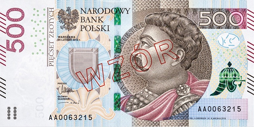 Nowy banknot 500 złotych trafi do obiegu 10 lutego 2017