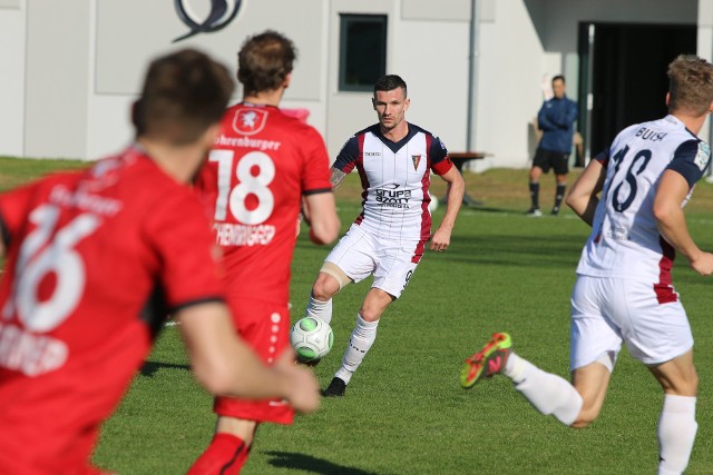 Adam Frączczak z Pogoni Szczecin podczas sparingu z SCR Altach