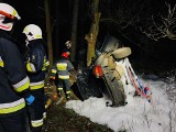 Samochód osobowy uderzył w drzewo. Dwie osoby ranne 