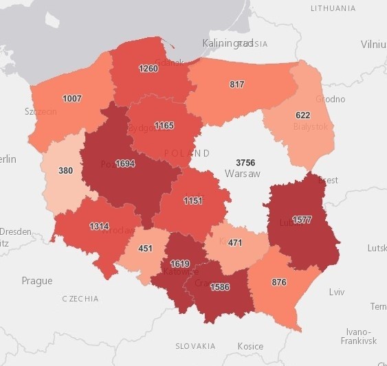 Statystyki zachorowań na koronawirusa w Polsce 23.11.2021