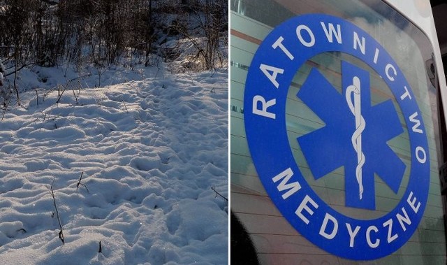 54-latek szedł boso po śniegu. Trafił do szpitala.