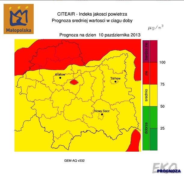 Kraków, uwaga na złą jakość powietrza [PROGNOZA]