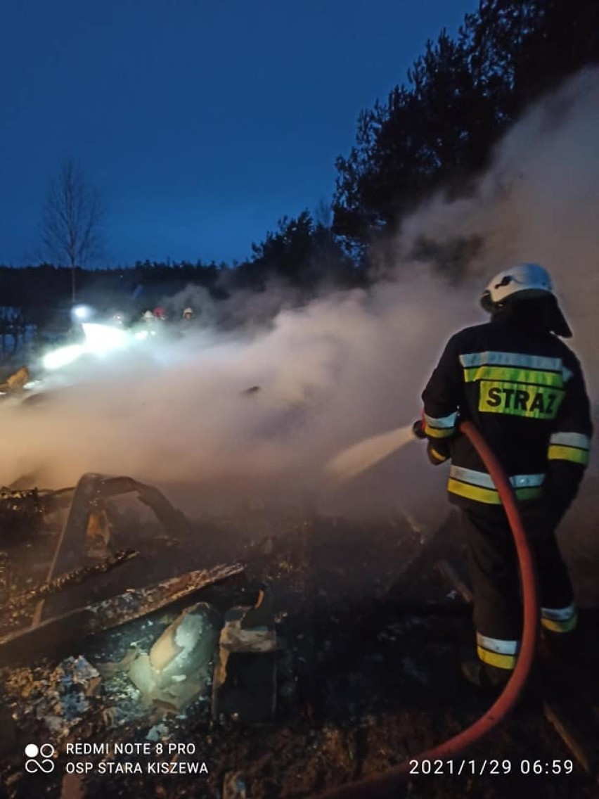 Pożar domku letniskowego, Bartoszylas, 28.01.2021