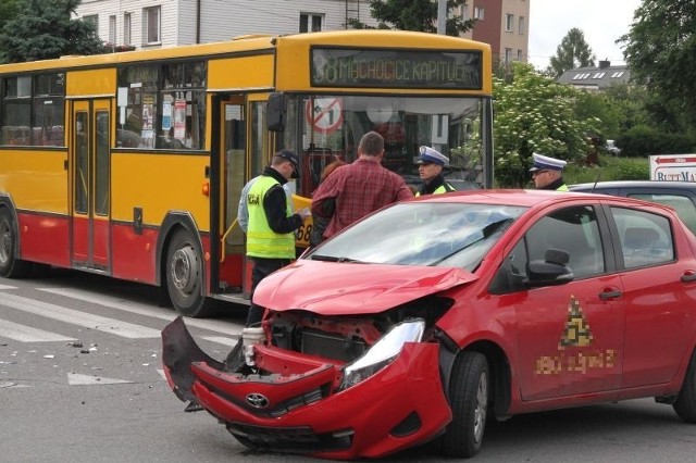 Wypadek na ulicy Jagiellońskiej w Kielcach