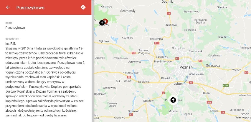 Mapa pedofilii w polskim Kościele pokazuje skalę problemu. Interaktywna mapa księży pedofilów stworzona przez Fundację Nie lękajcie się