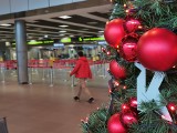 Puste lotnisko w Pyrzowicach przed świętami w pandemii 2020. Oto Katowice Airport bez pasażerów, linii lotniczych. Jest piękna choinka