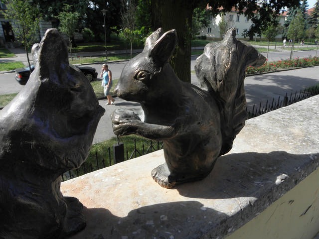 Wiewiórki z brązu na ulicach Inowrocławia