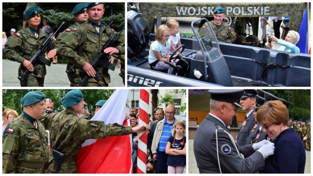 Żołnierze Garnizonu Inowrocław obchodzili w piątek Święto Wojska Polskiego. Uroczystości odbyły się w Solankach, na placu przy muszli koncertowej. Wyróżniający się żołnierze otrzymali odznaczenia i awanse. Było też i coś, na co zawsze czekają dzieci i miłośnicy wojska - pokaz sprzętu wojskowego.