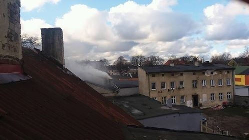 Pożar przy ulicy Jaracza w Słupsku.