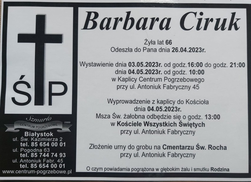 Nie żyje Barbara Ciruk, znana białostocka dziennikarka i posłanka do Sejmu IV kadencji. Miała 66 lat