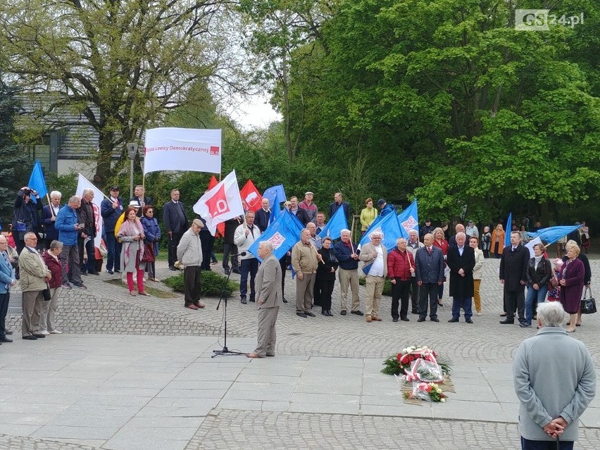 Święto Pracy w Szczecinie: Kwiaty, przemówienia, grochówka i lody