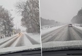 Opady śniegu w Bydgoszczy i części woj. kujawsko-pomorskiego. Kolizje i utrudnienia