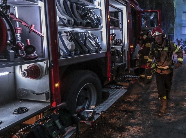 Miejsce awarii zabezpieczali strażacy