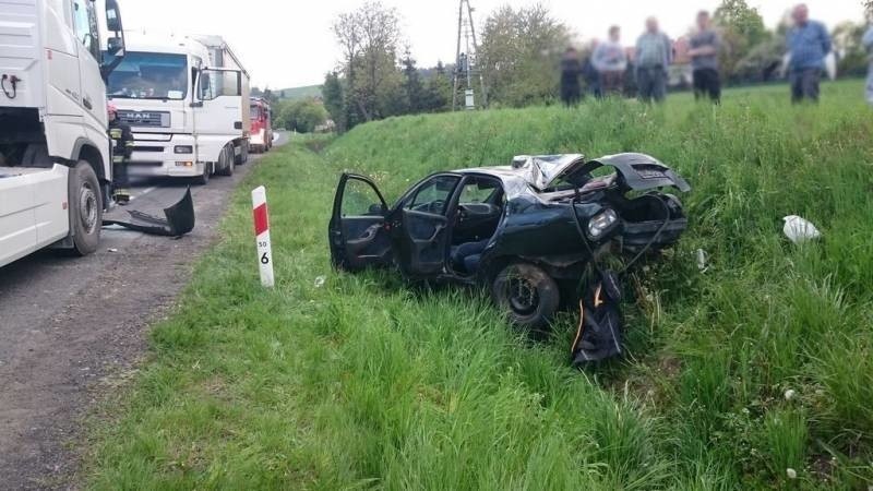 Bilsko. Wypadek zablokował szosę krakowską [ZDJĘCIA]