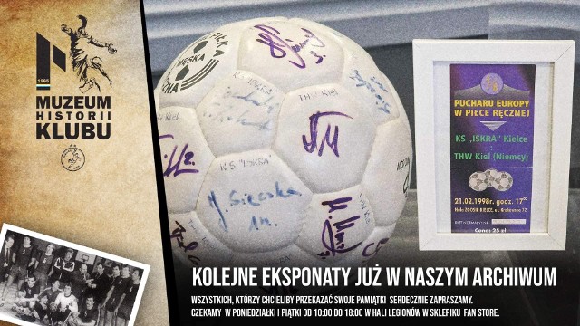 Do muzeum trafiła właśnie piłka z podpisami oraz bilet z meczu Industria Kielce - THW Kiel z 1998 roku.