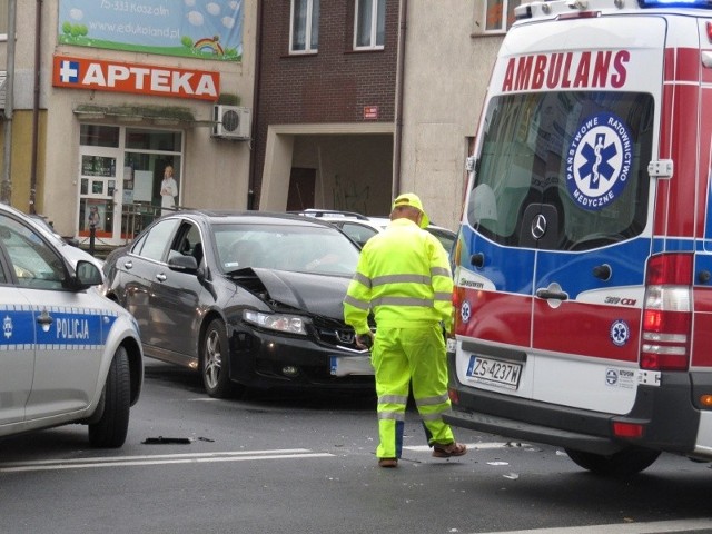 Wypadek na ulicy Zwycięstwa w Koszalinie