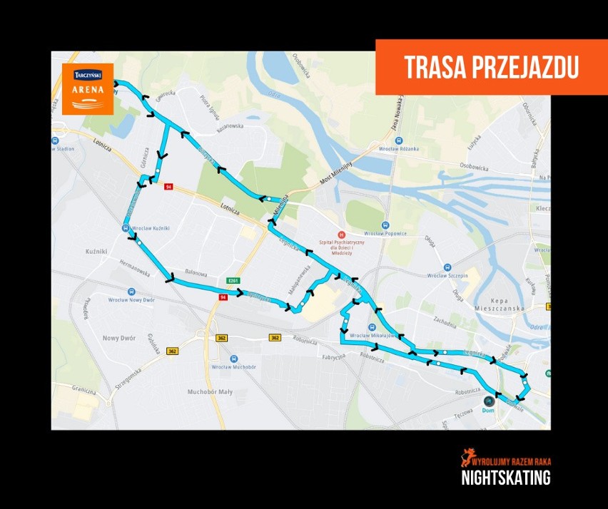 Trasa Nightskating Wrocław 2022