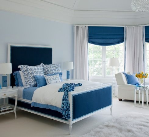 niebieska sypialnia