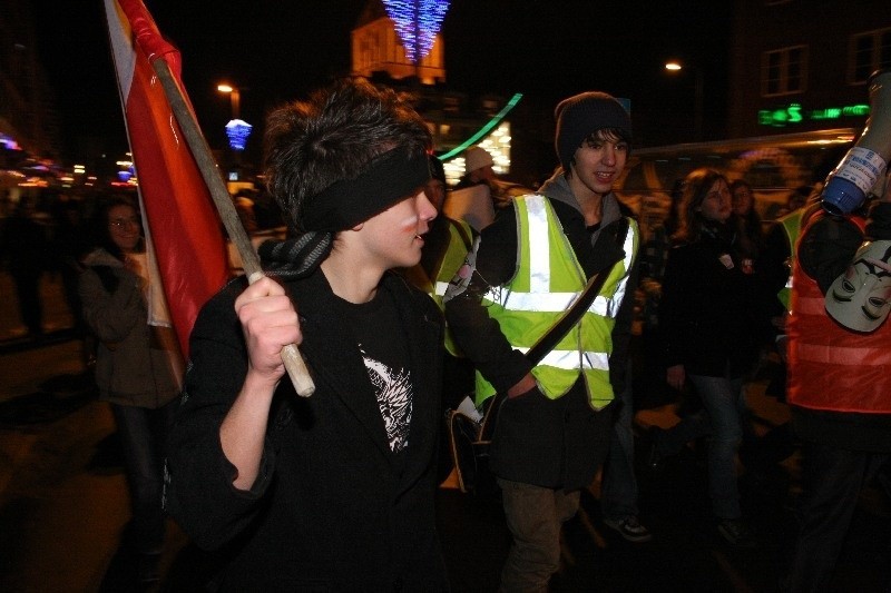 Protest przeciwko ACTA w Koszalinie.