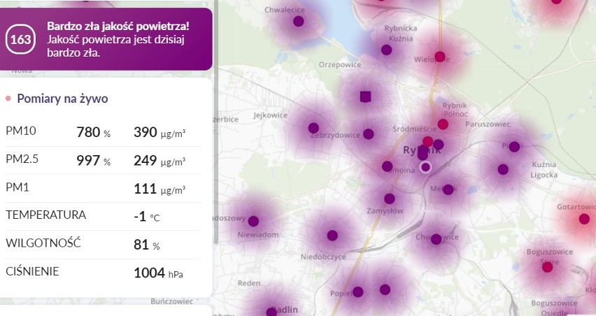 Jakość powietrza 30 stycznia 2019