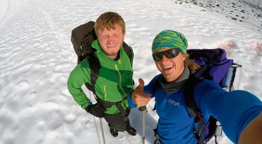 Jerzy Płonka i Michał Mysza w trakcie wyprawy na Mont Blanc