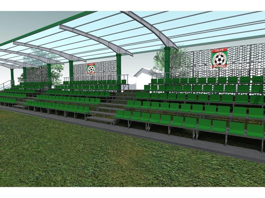 Będzie zadaszona trybuna na stadionie GKS Rudki. Prace rozpoczną się w tym roku. Zobaczcie wizualizacje [ZDJĘCIA]