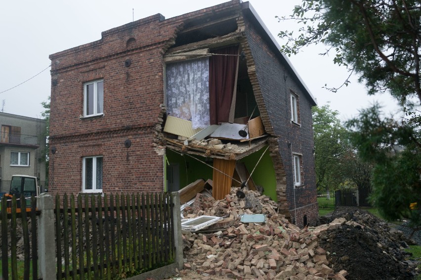 Zawalona część domu w Mysłowicach