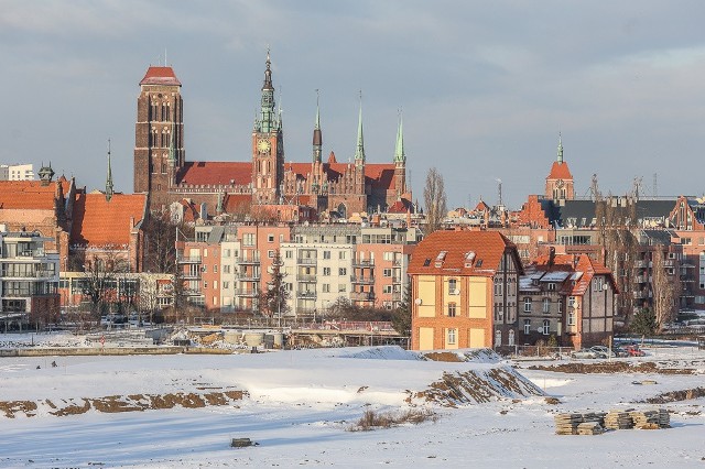 Zimowy Gdańsk z Bastionu Żubr, 7.02.2021