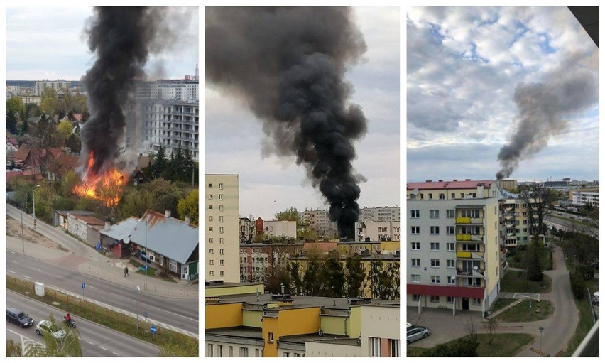 Pożar drewnianego domu w pobliżu ulicy Bema w Białymstoku